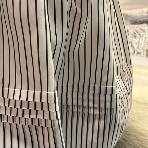 SEA NEW YORK White Gray Stripped 2 Dress Cotton Halter Bow Tie Collar Backless - Picture 7 of 17